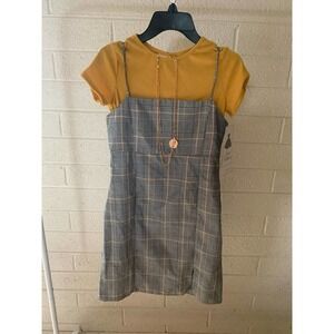 Rare edition girls plaid jumper dress